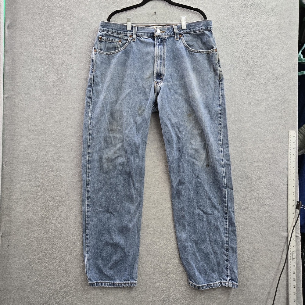 VINTAGE Levi's 550 Men Jeans 38X32 Blue Denim Relaxed Fit Logo 30" Y2K READ